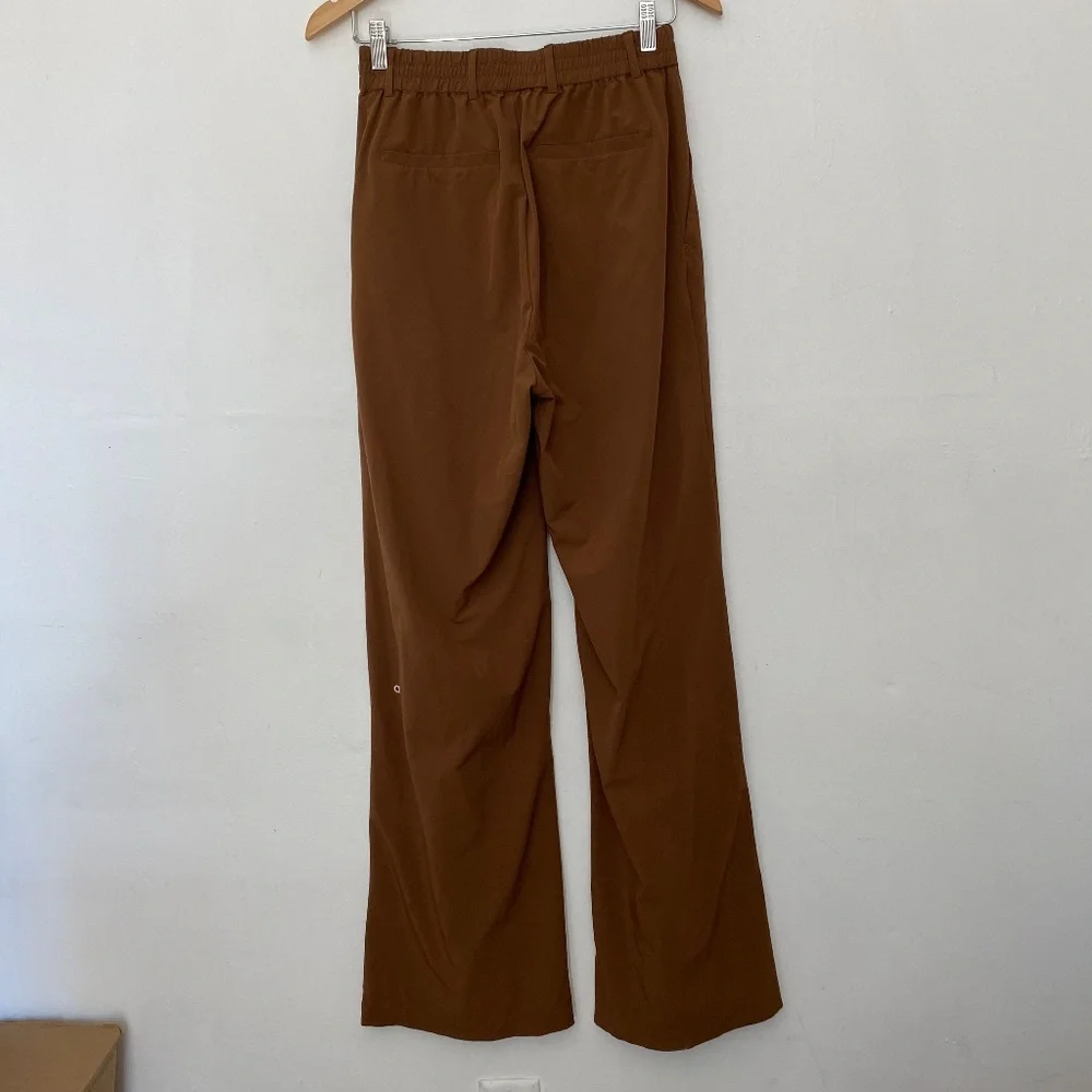 ALO Yoga Brown Wide-Leg Trouser Pants